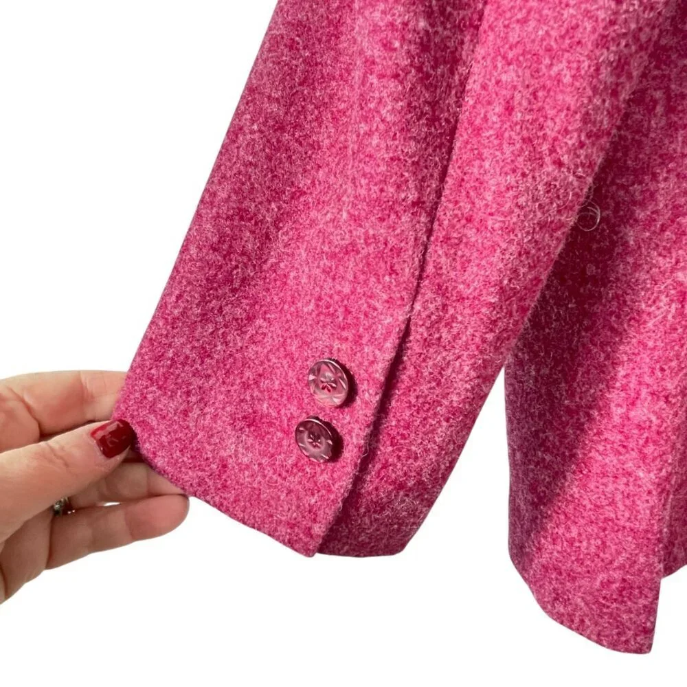Bespoke Vintage Wool Blazer Youth 12–14 Raspberry Hand Tailored Jacket